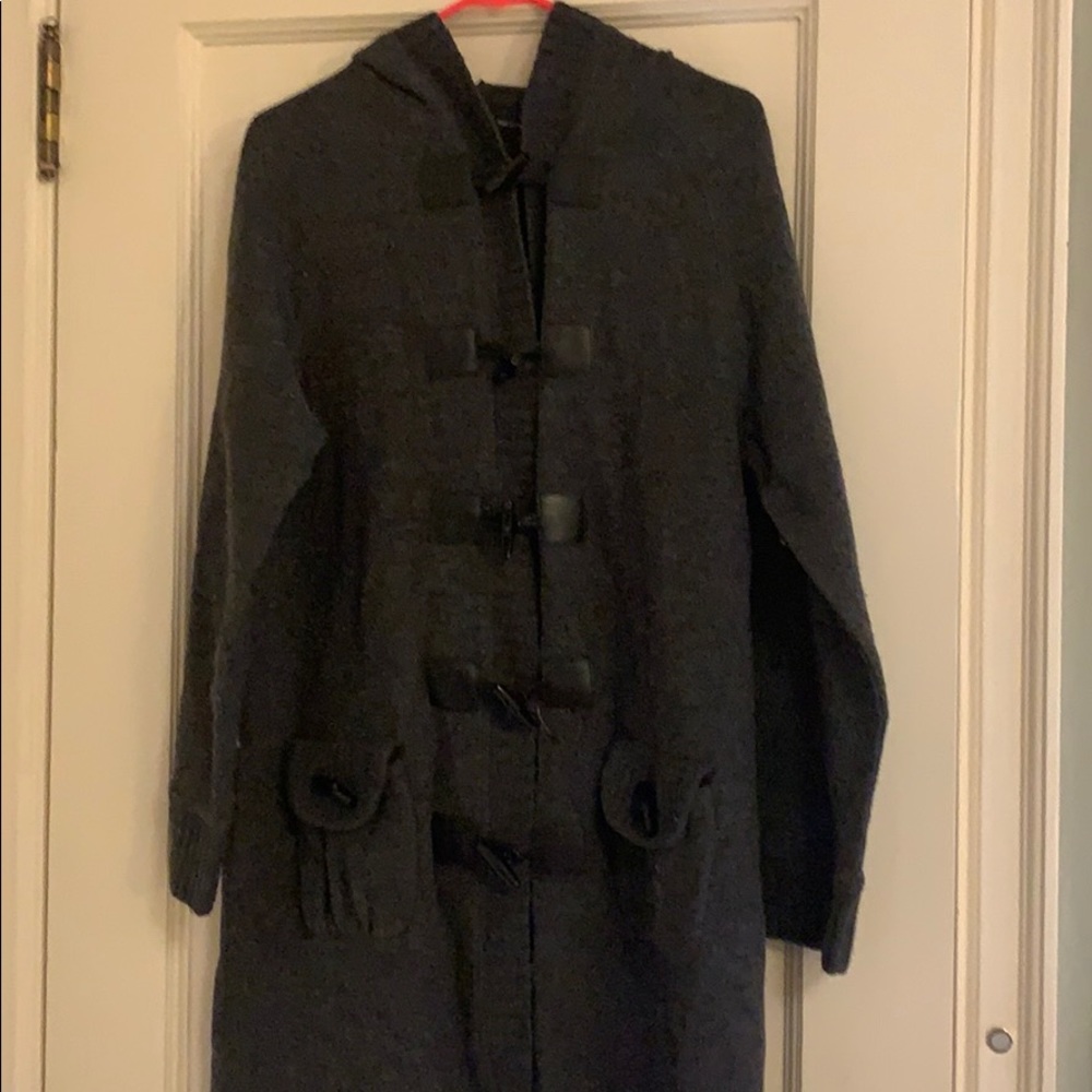 Magaschoni long sweater with toggles and hood